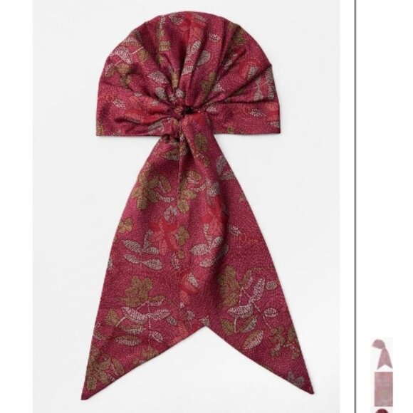 ZARA BURGUNDY FALL/WINTER THEME PRINT HEAD WRAP - Picture 2 of 7